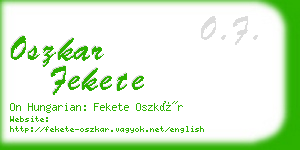 oszkar fekete business card